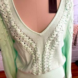 BCBG pale jade sweater NWT